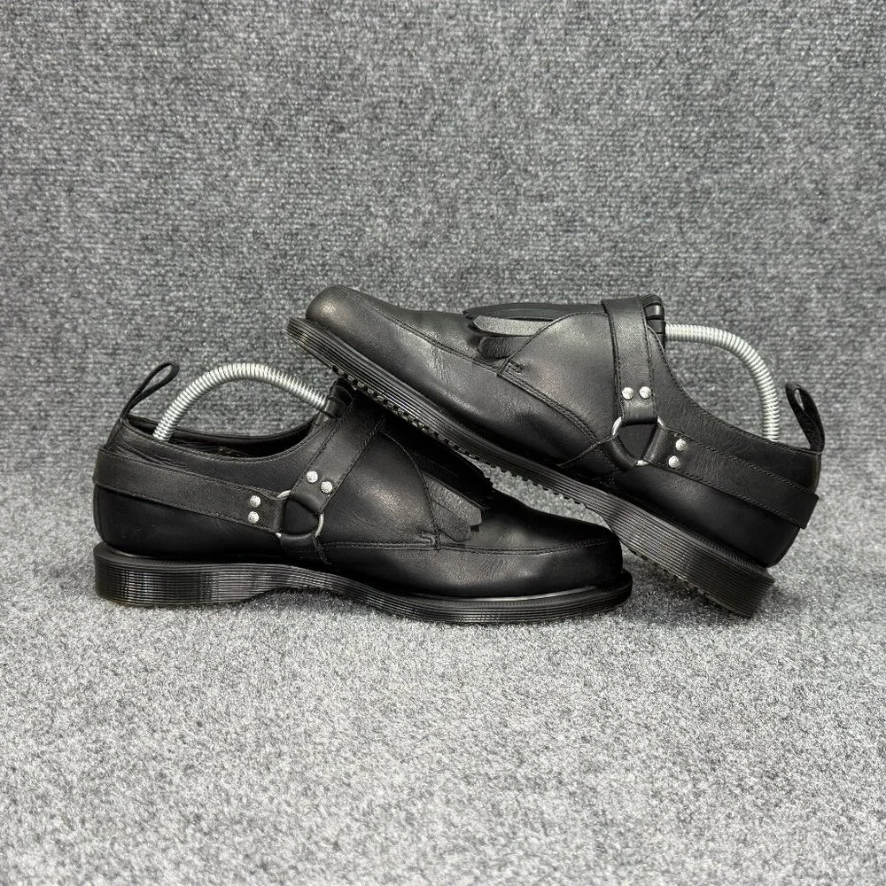 Dr. Martens Delylah Shoes‎ Women's 9 Black Leather Kiltie Silver Buckle Western